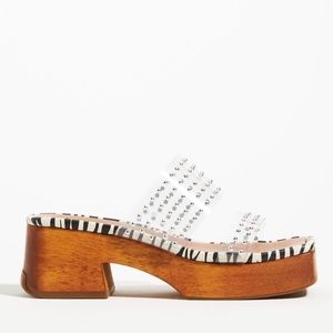 Anthropologie Vicenza Zebra-Print Mule Heel